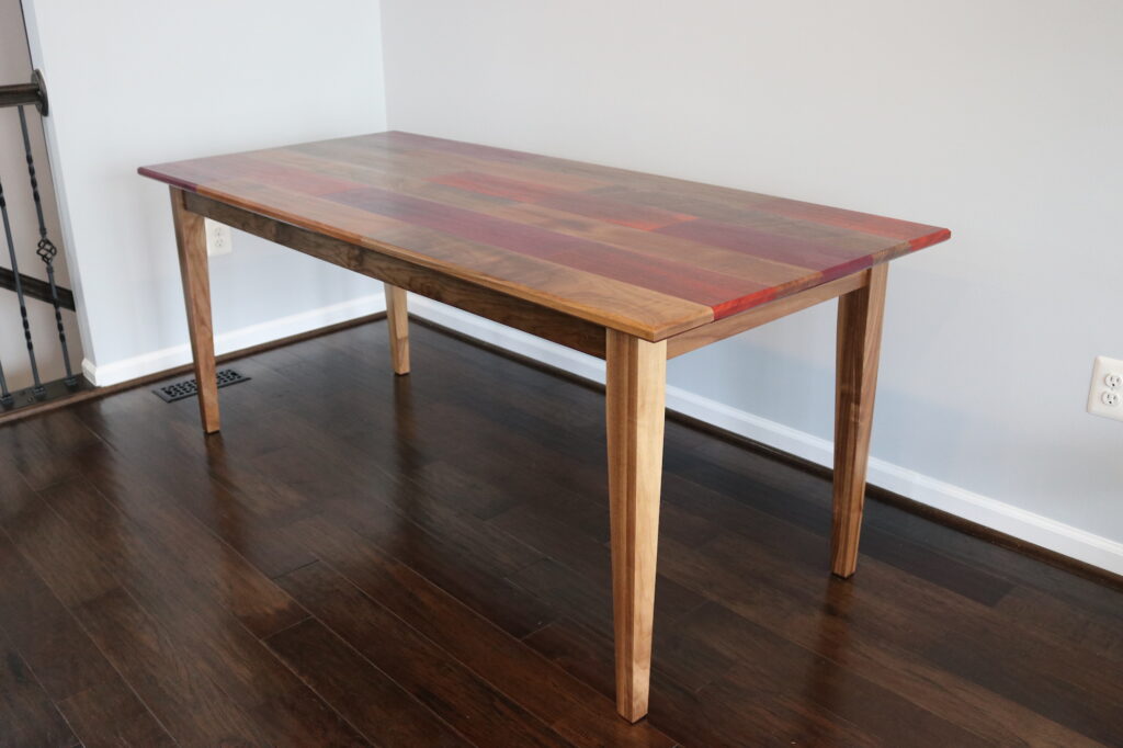 Wood dining table.