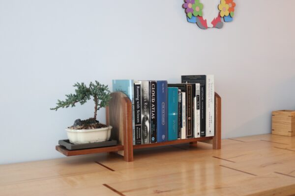 Adjustable Tabletop Bookshelf- Walnut & Sapele