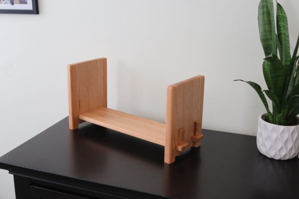 Cherry and red oak bookshelf.