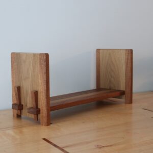 Tabletop Adjustable Bookshelf- Walnut & Sapele