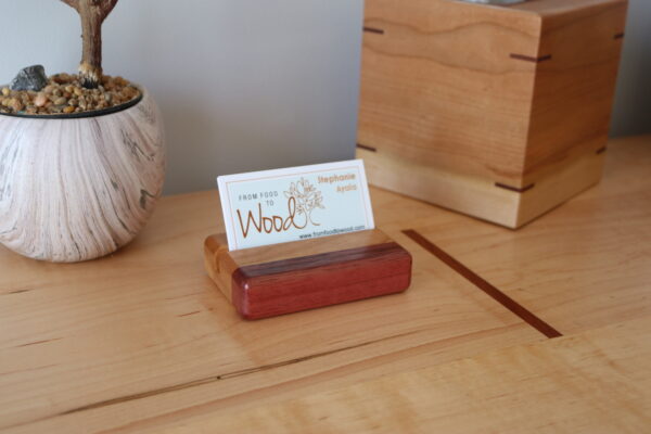 Business Card Holder- Purpleheart and Cherry - Image 2