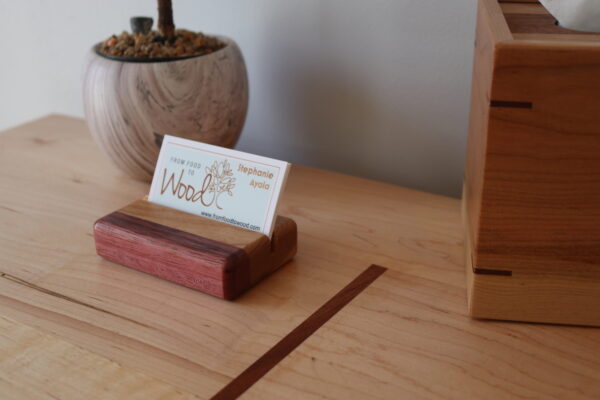 Business Card Holder- Purpleheart and Cherry - Image 3