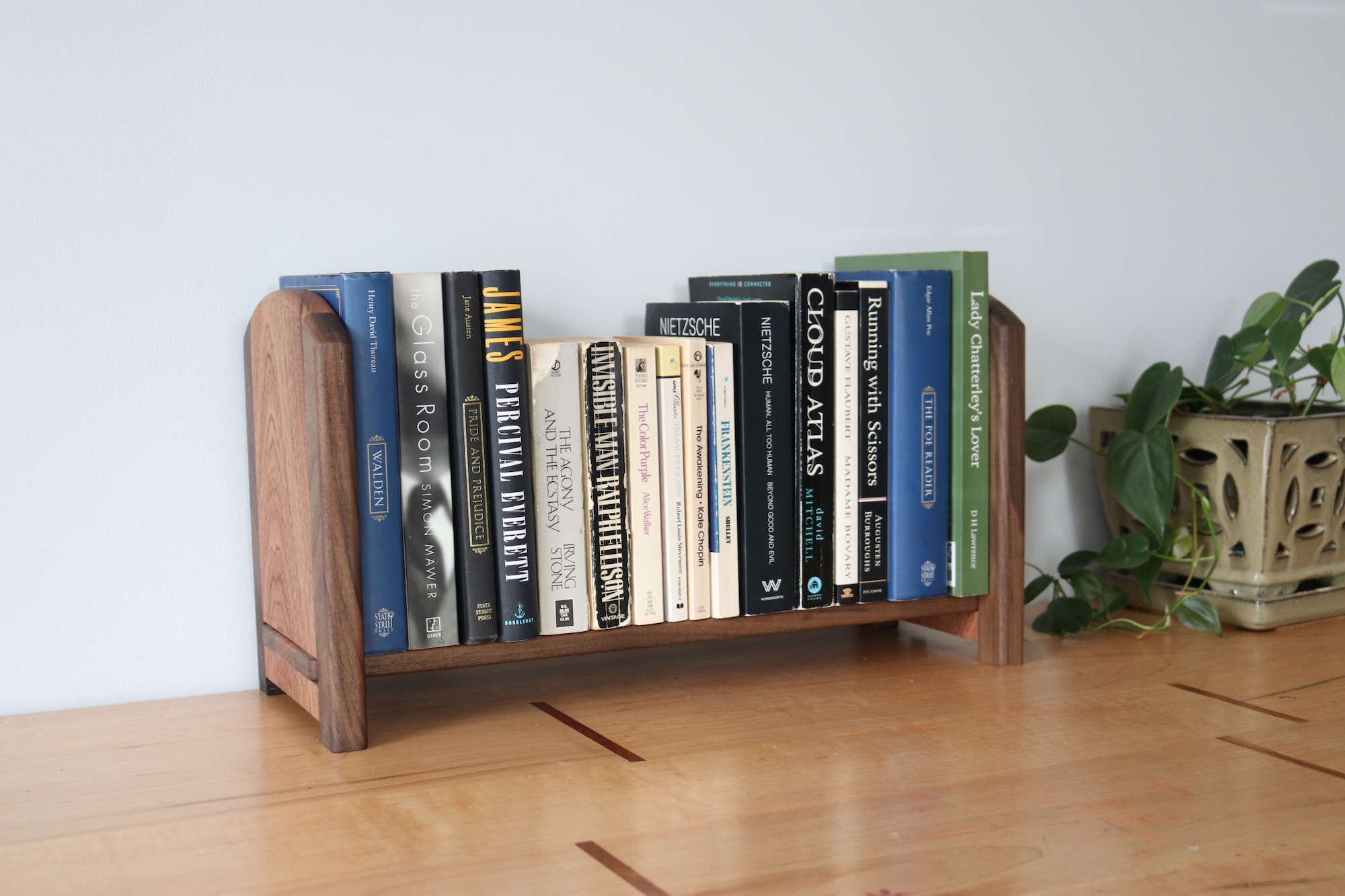 Adjustable Tabletop Bookshelf- Walnut & Sapele - Image 2