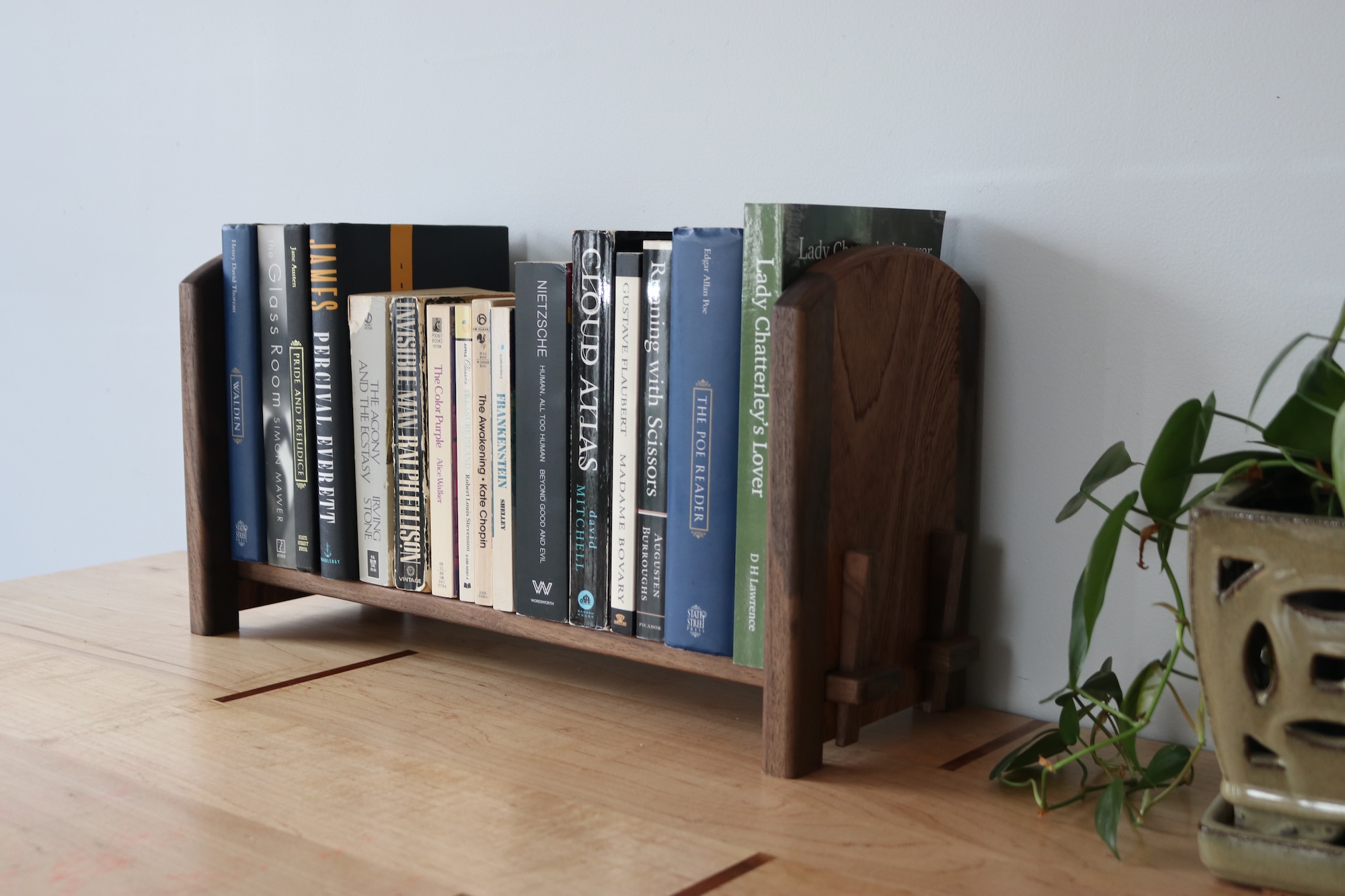 Adjustable Tabletop Bookshelf- Walnut & Sapele - Image 8