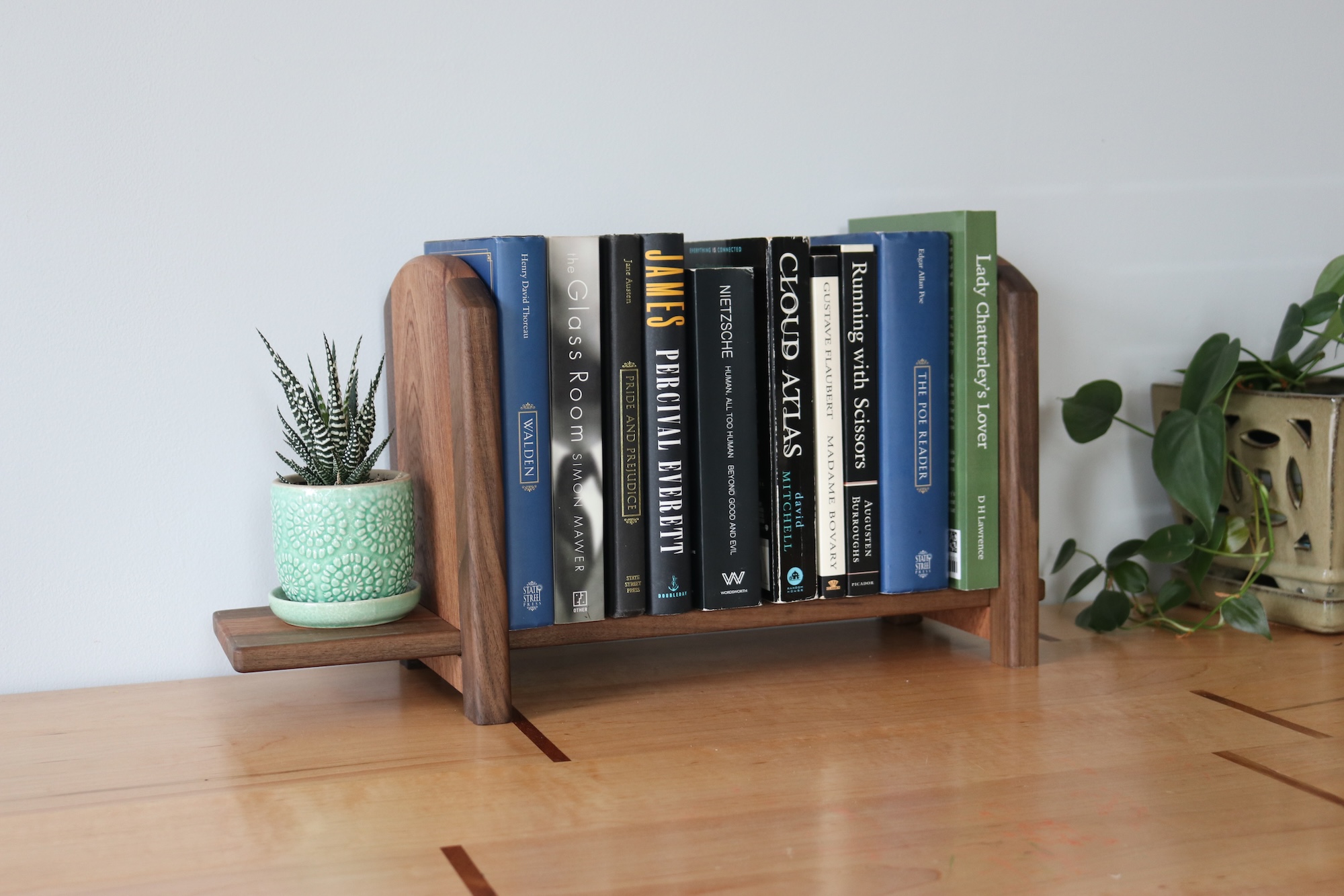 Adjustable Tabletop Bookshelf- Walnut & Sapele - Image 4