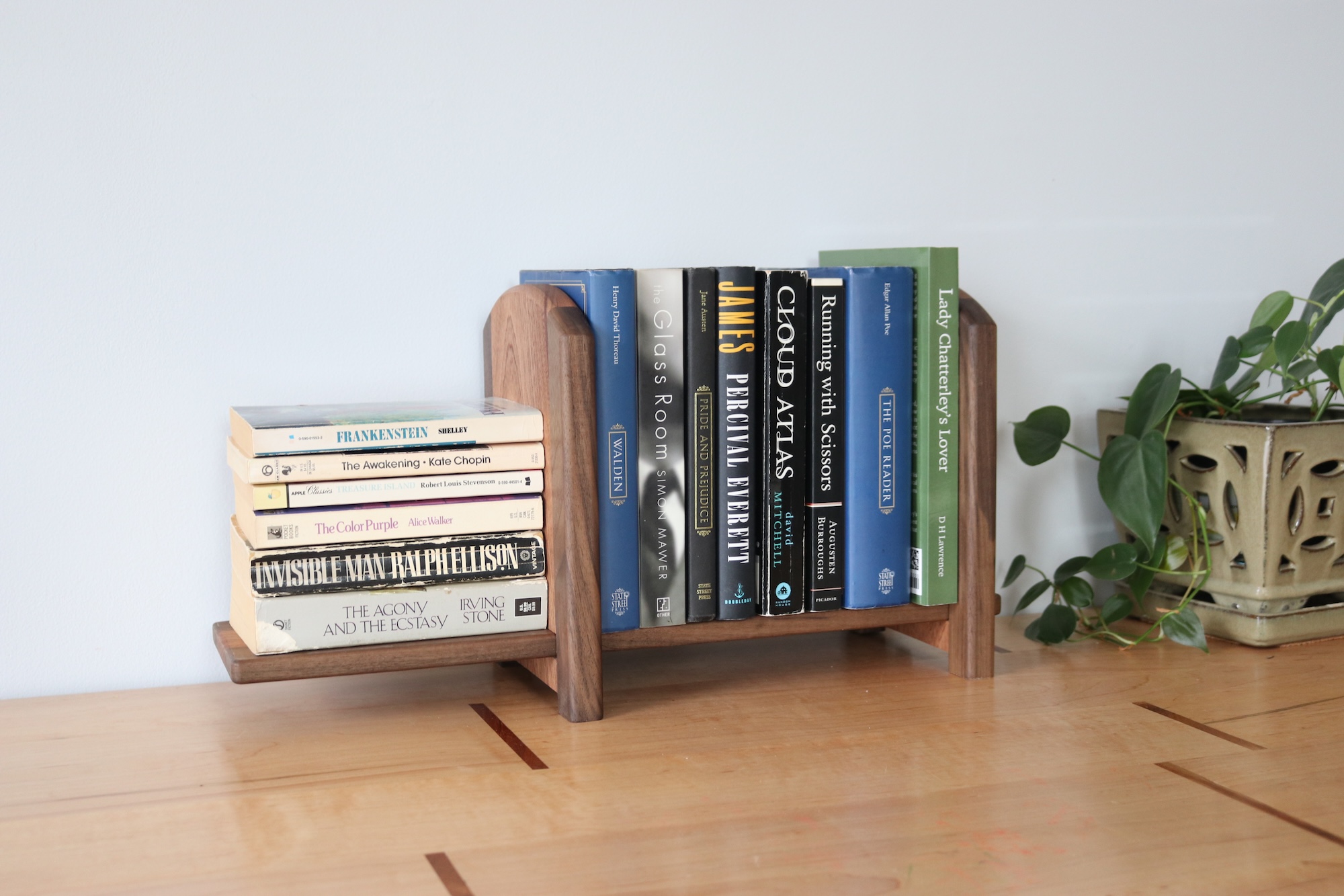 Adjustable Tabletop Bookshelf- Walnut & Sapele - Image 10