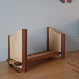 Adjustable Tabletop Bookshelf- Sapele & Red Oak