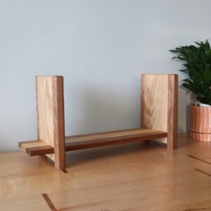 Adjustable Tabletop Bookshelf- Sapele & Red Oak