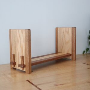 Adjustable Tabletop Bookshelf- Sapele & Red Oak