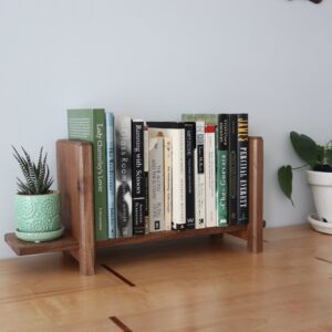Adjustable Tabletop Bookshelf- Walnut & Sapele
