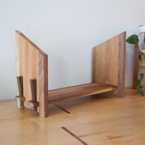 Adjustable Tabletop Bookshelf- Walnut & Sapele