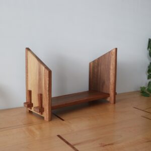 Adjustable Tabletop Bookshelf- Sapele & Walnut