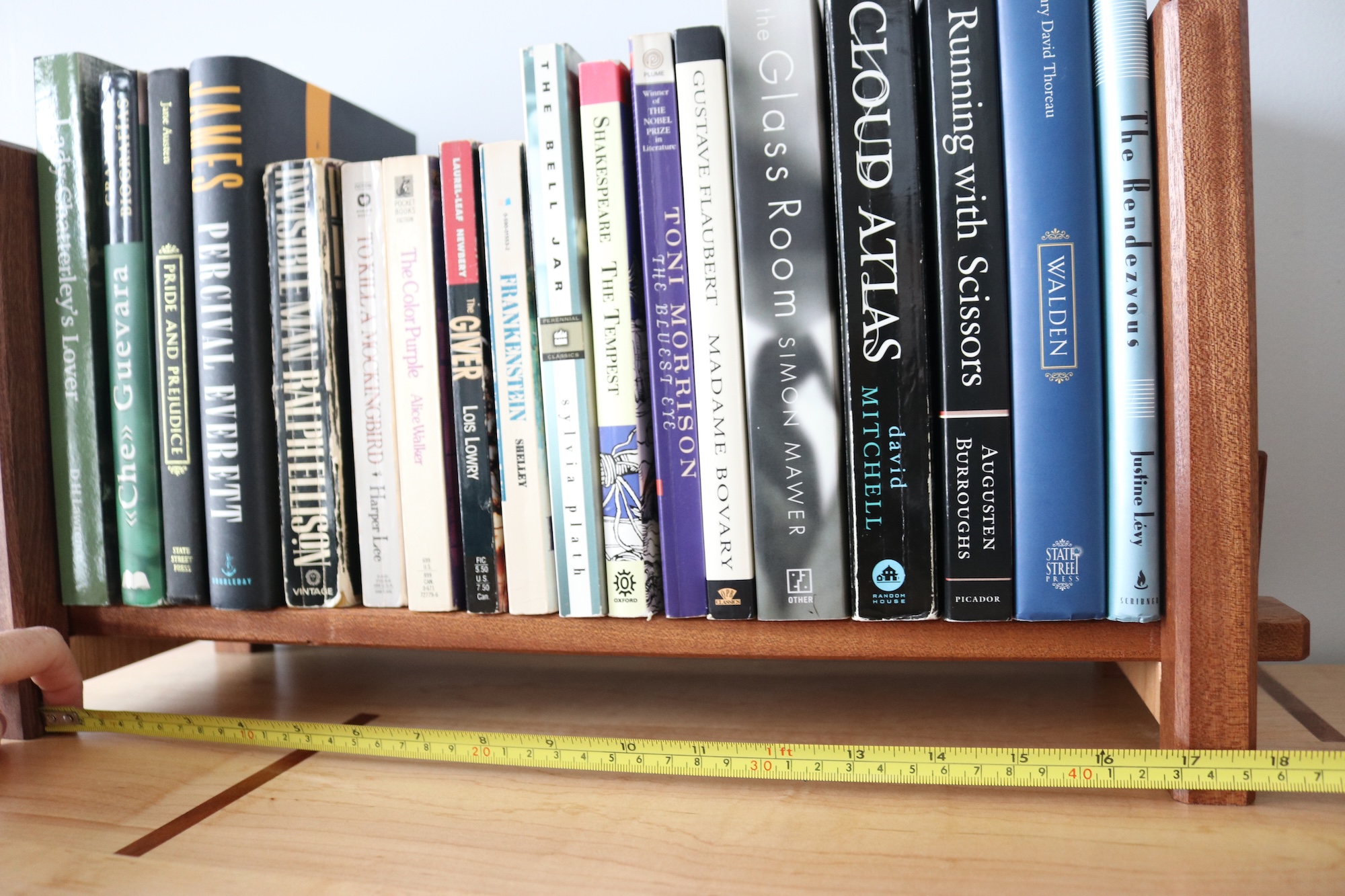 Adjustable Tabletop Bookshelf- Sapele & Cherry Square - Image 7