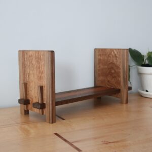 Adjustable Tabletop Bookshelf- Walnut & Sapele