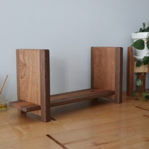 Adjustable Tabletop Bookshelf- Walnut & Sapele