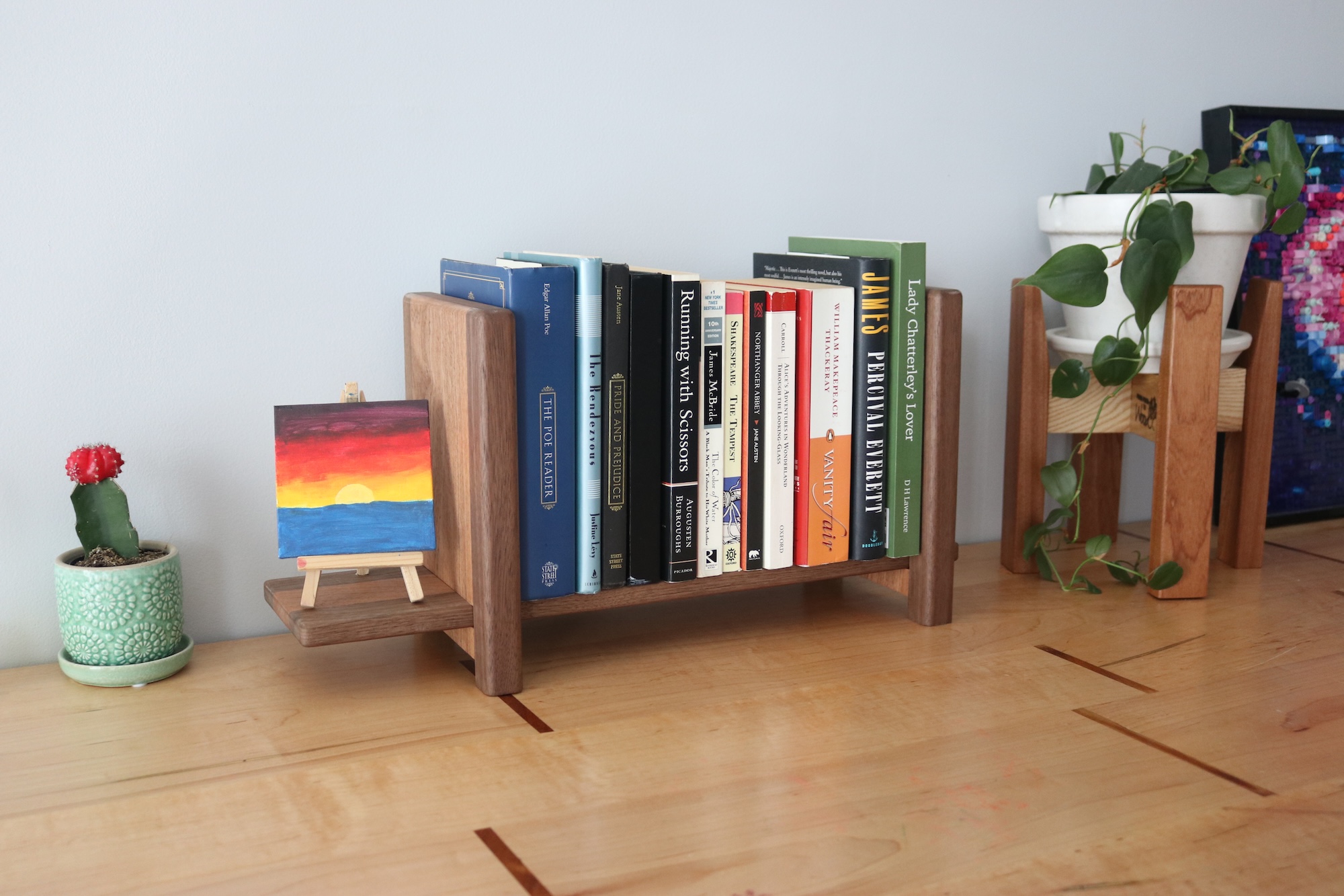 Adjustable Tabletop Bookshelf- Walnut & Sapele - Image 7