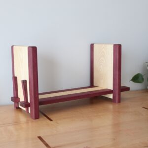 Adjustable Tabletop Bookshelf- Purple Heart & Ash