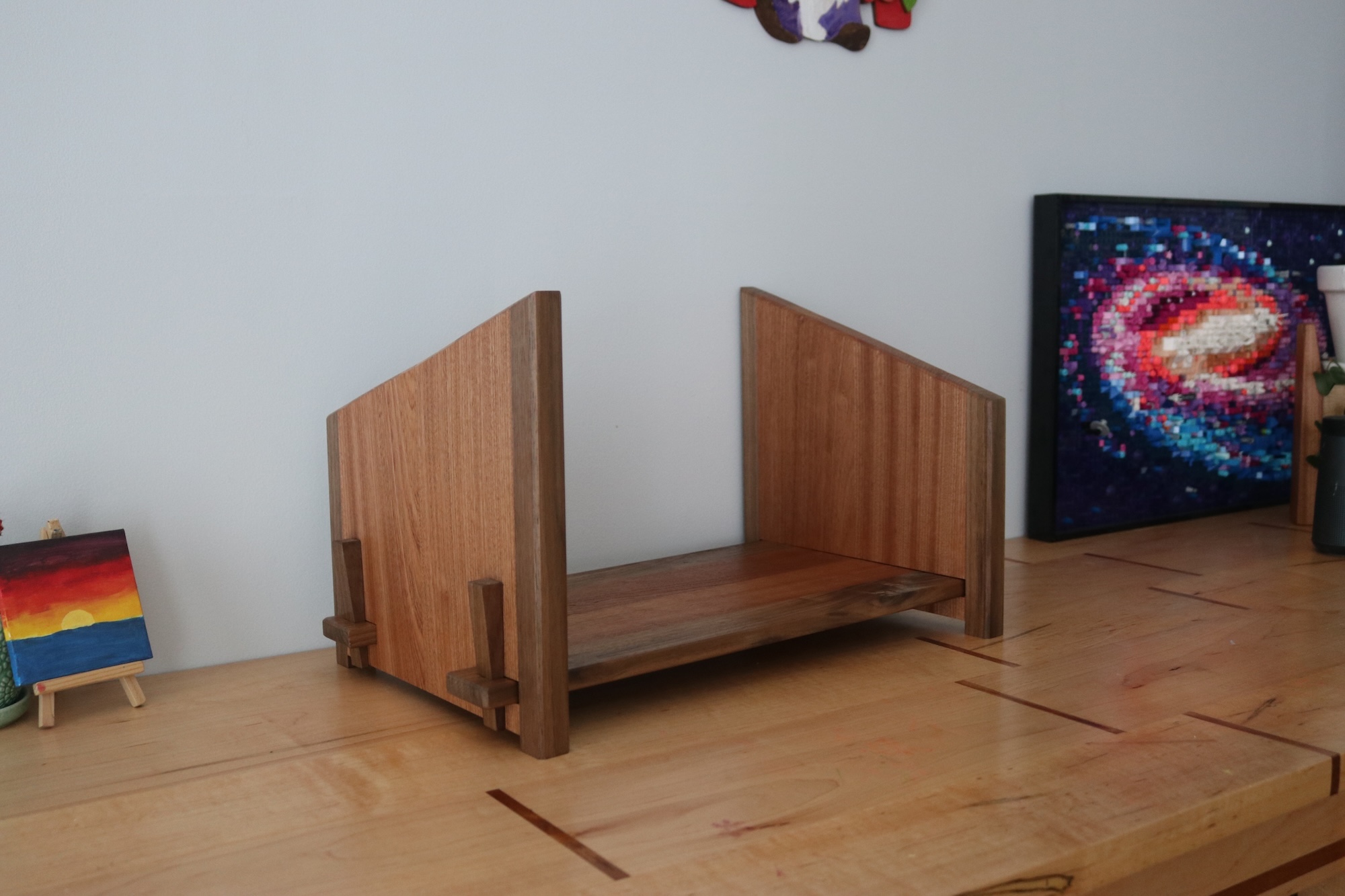 Deep Adjustable Tabletop Bookshelf | Handmade Bookshelf for Cookbooks, Children's Books & Textooks