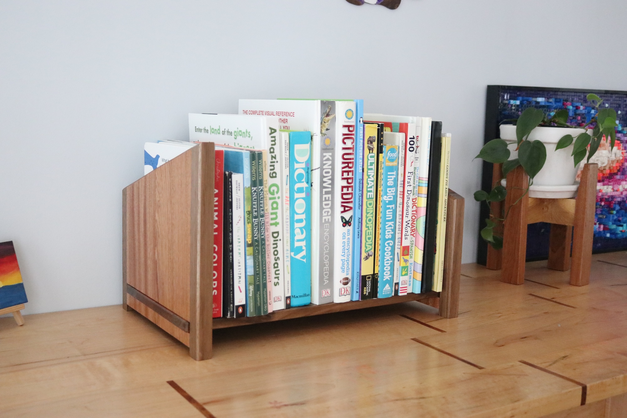Deep Adjustable Tabletop Bookshelf | Handmade Bookshelf for Cookbooks, Children's Books & Textooks - Image 3
