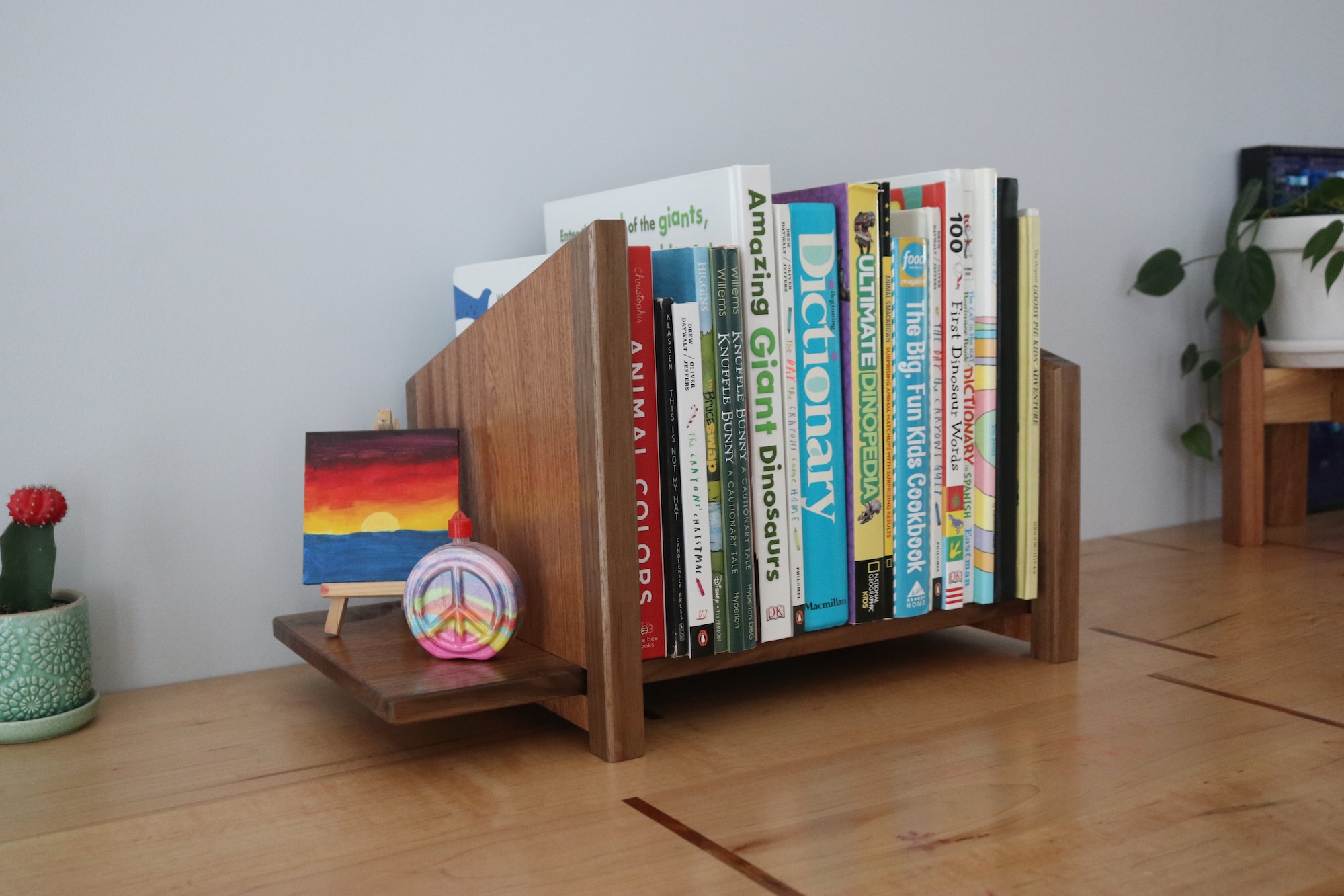 Deep Adjustable Tabletop Bookshelf | Handmade Bookshelf for Cookbooks, Children's Books & Textooks - Image 2