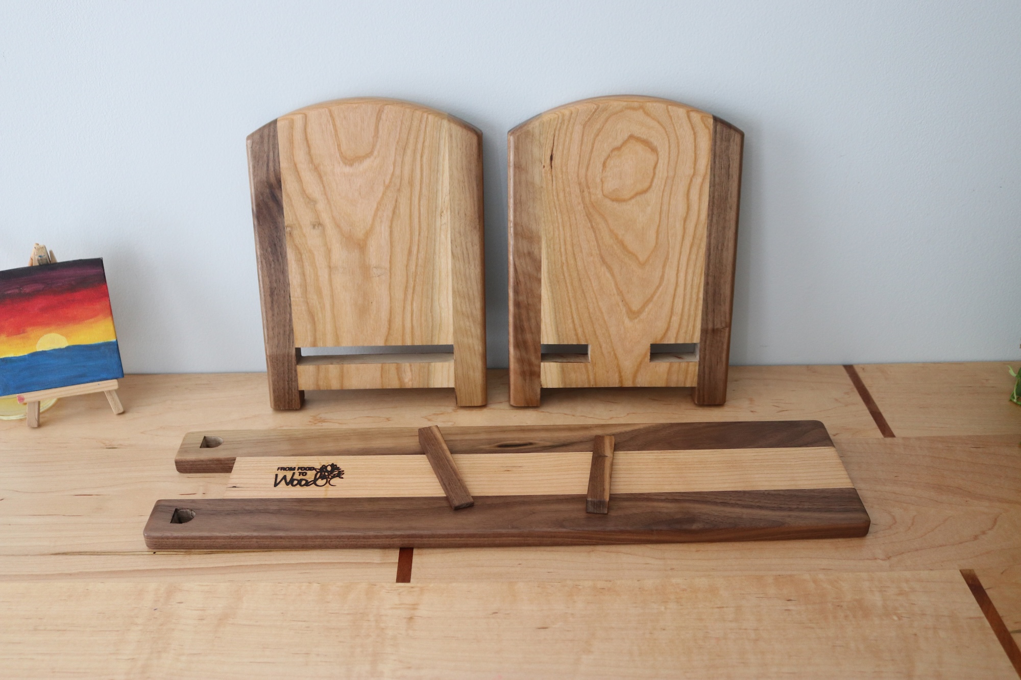 Adjustable Tabletop Bookshelf- Walnut & Cherry - Image 11