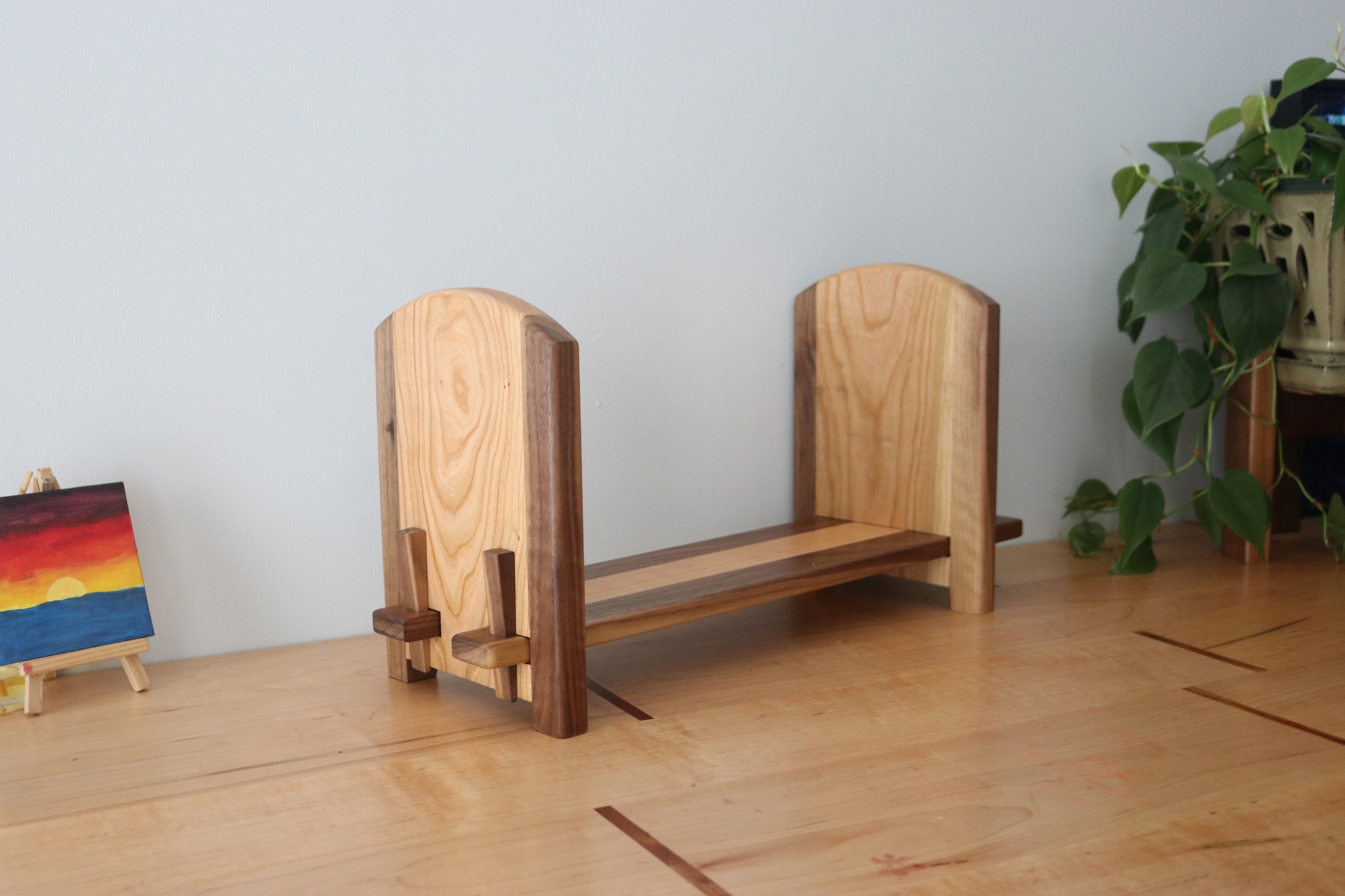 Adjustable Tabletop Bookshelf- Walnut & Cherry