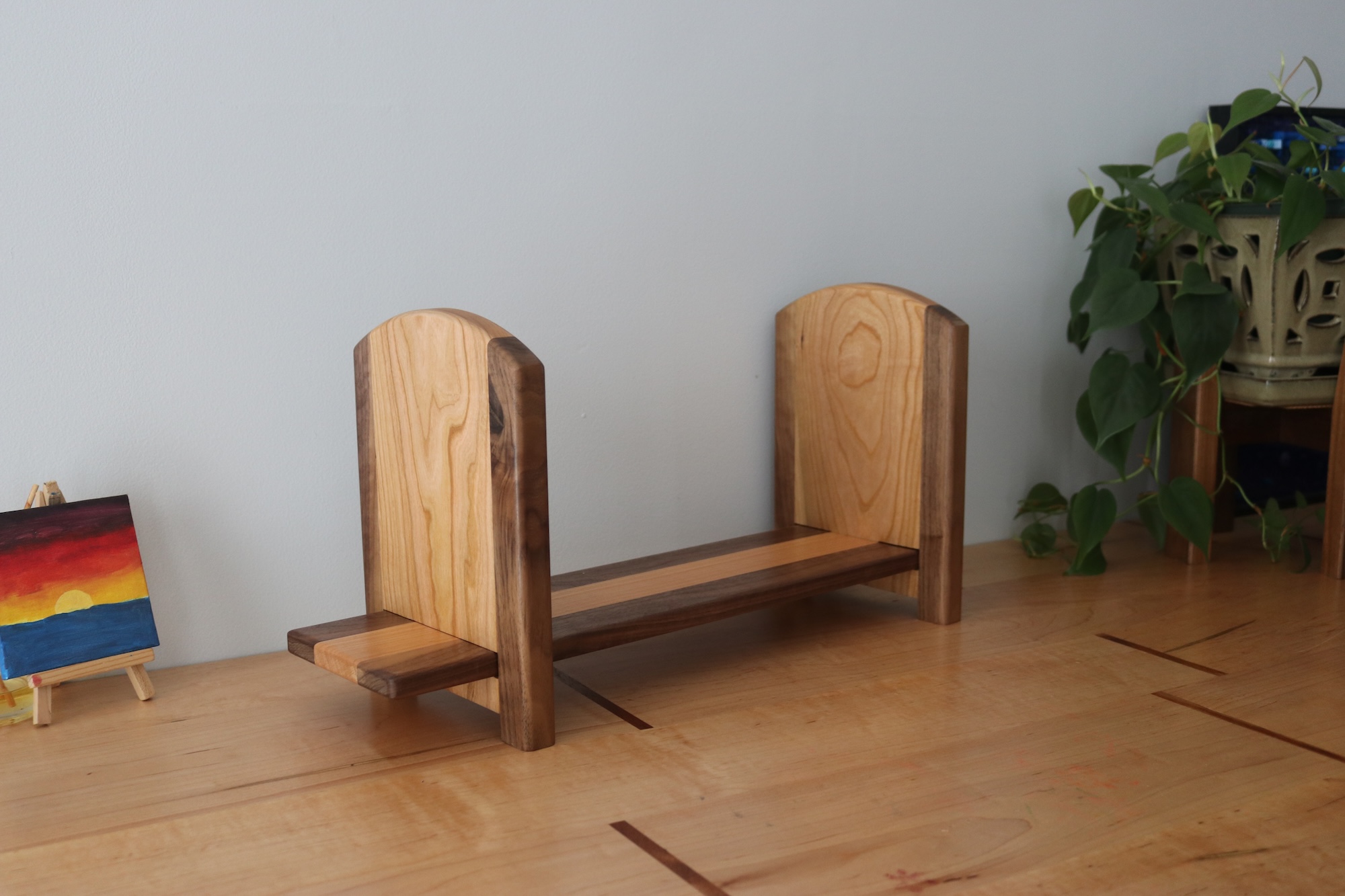 Adjustable Tabletop Bookshelf- Walnut & Cherry - Image 3