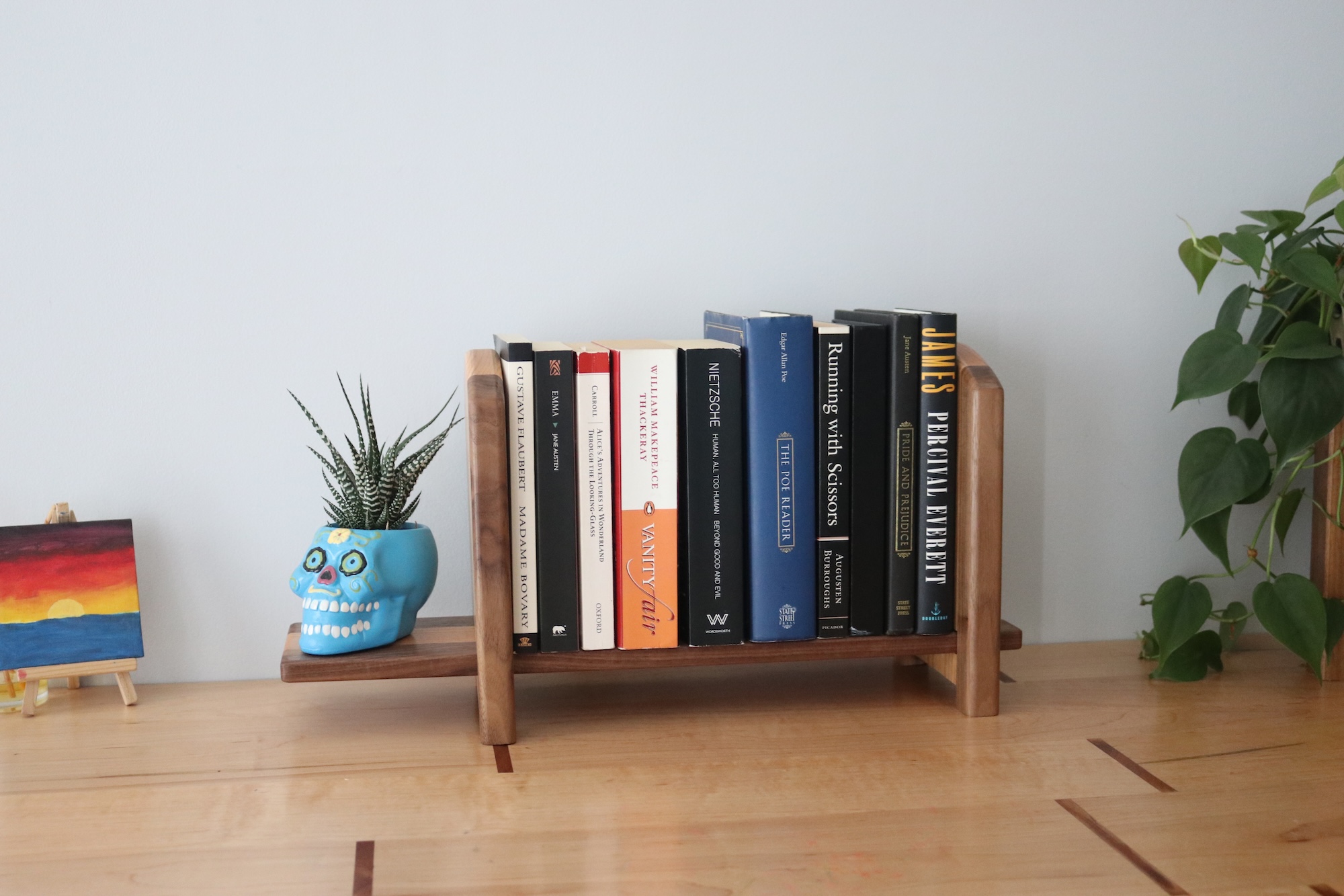 Adjustable Tabletop Bookshelf- Walnut & Cherry - Image 8