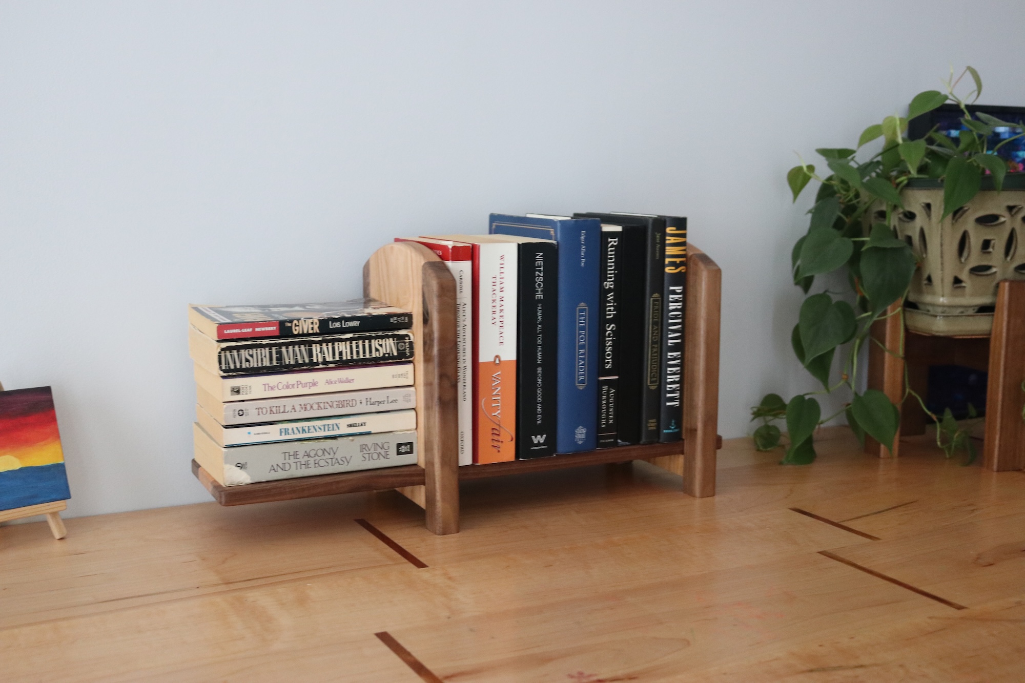 Adjustable Tabletop Bookshelf- Walnut & Cherry - Image 9